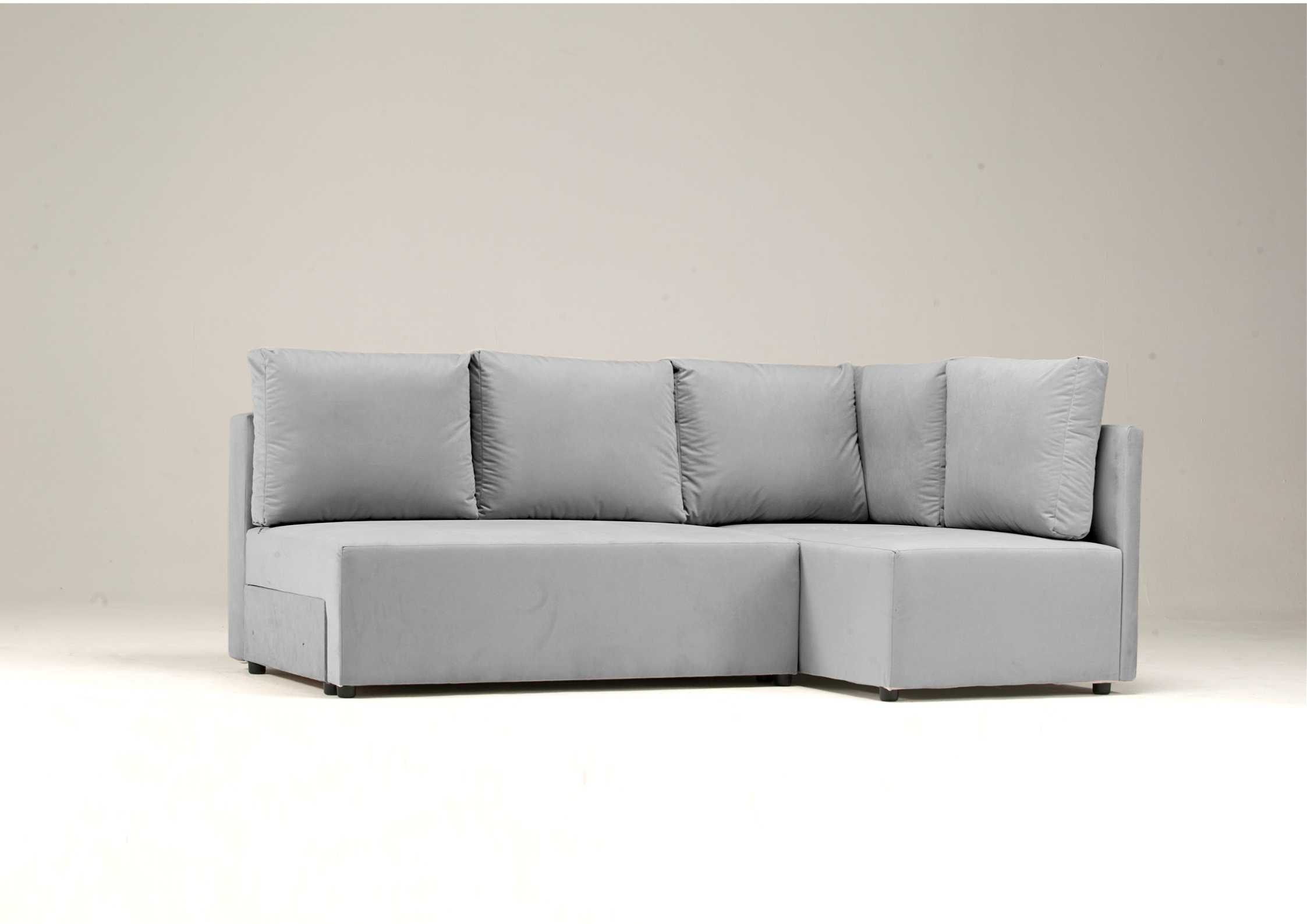 Szary narożnik rozkładany do bloku